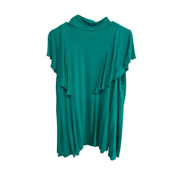 Jessica London Womens Teal Layered Short Sleeve Open Cardigan Top Plus Sz 22 - Picture 2 of 10